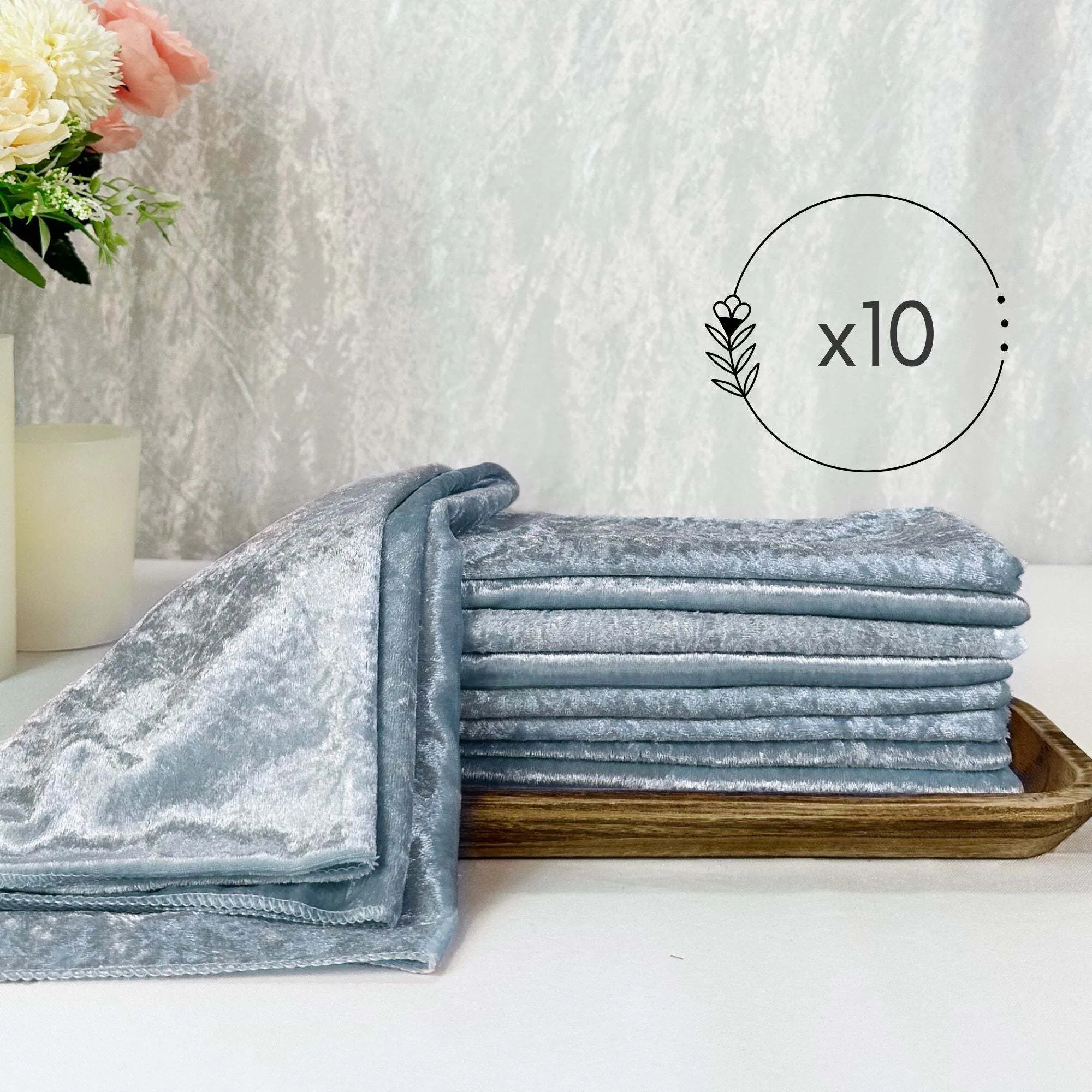 Velvet Napkin- Dusty Blue