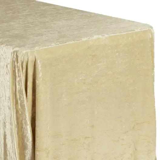 Velvet 90"x156" Rectangular Tablecloth- Champagne 