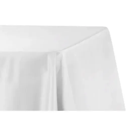 Lamour Satin 90"x156" Rectangular Tablecloth- White