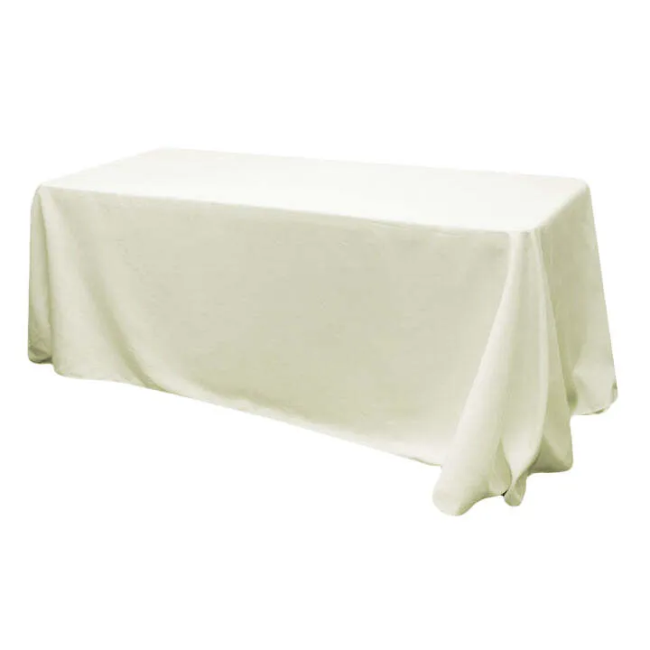 Polyester 90"x132" Rectangular Tablecloth- Ivory 