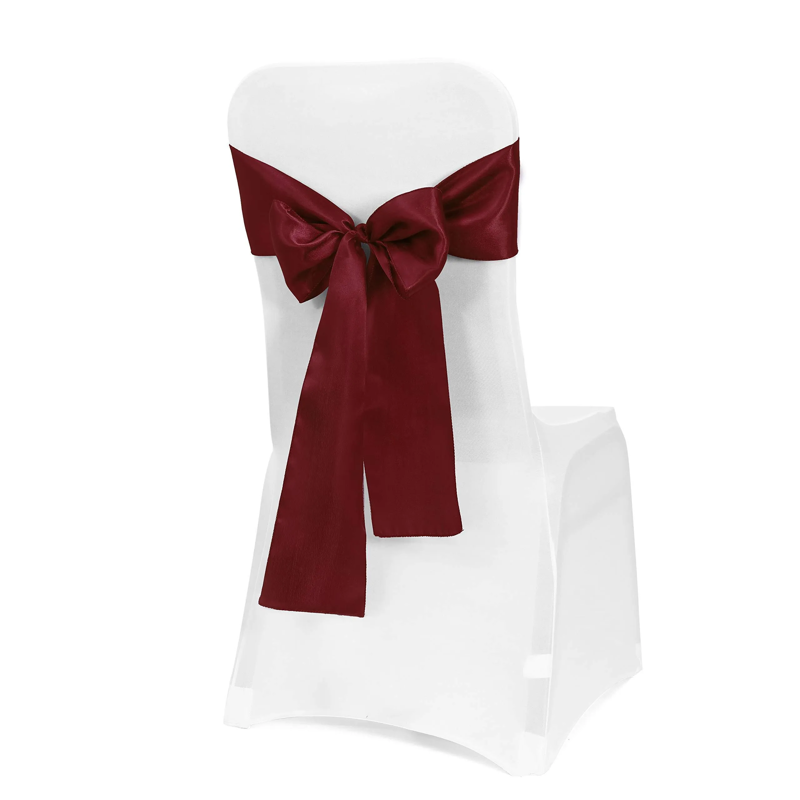 Satin Chair Sash- Burgundy