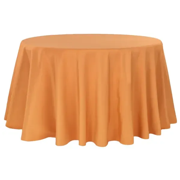 Satin 120" Round Tablecloth- Burnt Orange