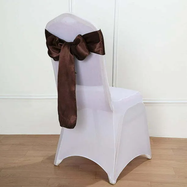 Satin Chair Sash- Brown
