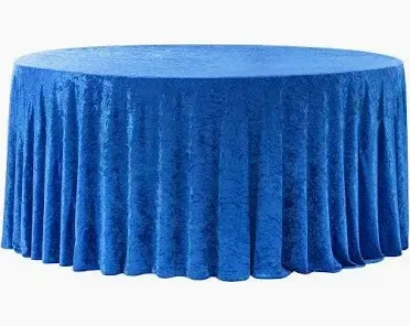 Velvet 120" Round Tablecloth- Royal Blue
