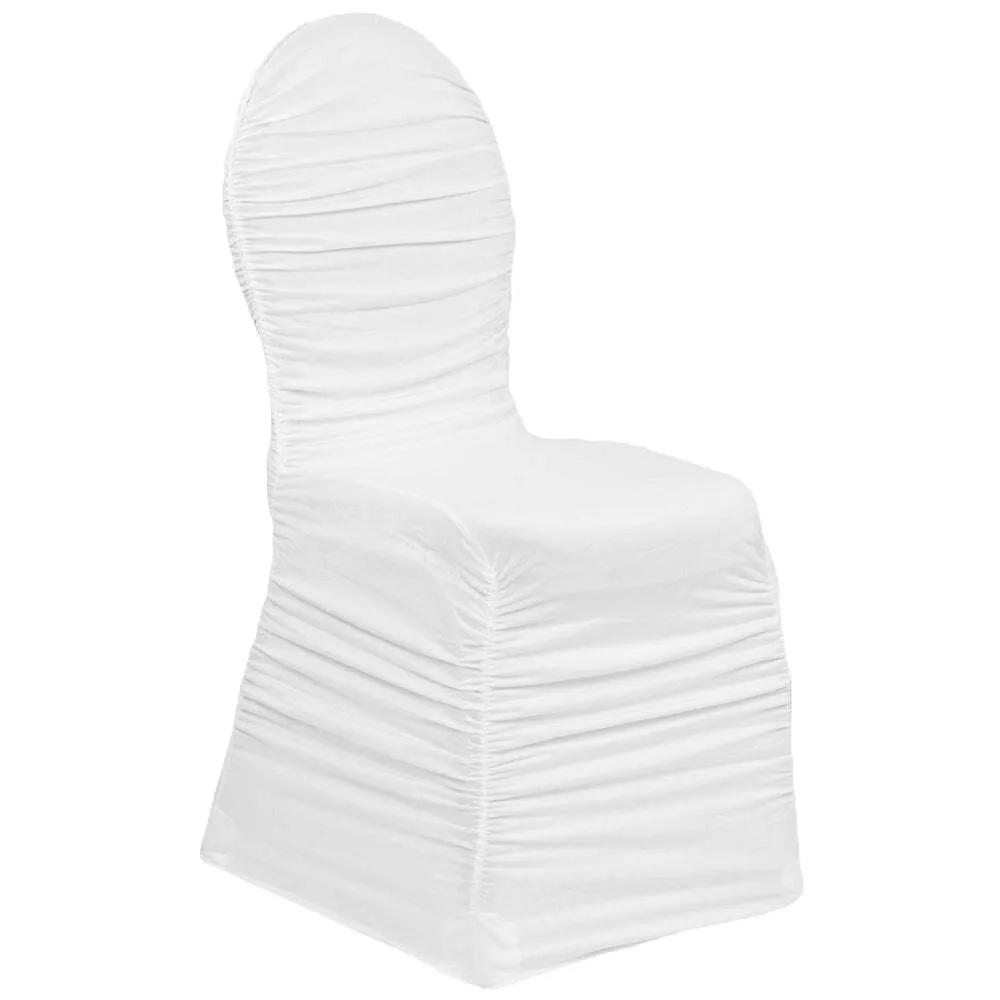 Ruched white chair cover 