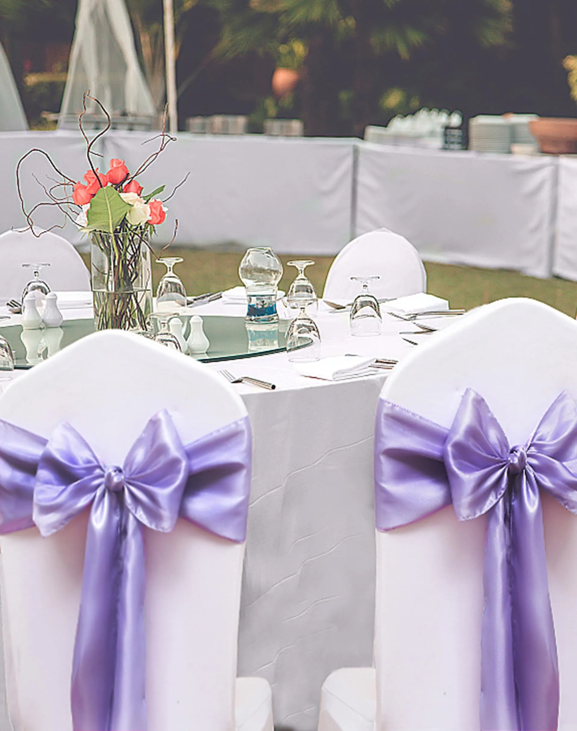 Satin Chair Sash- Purple