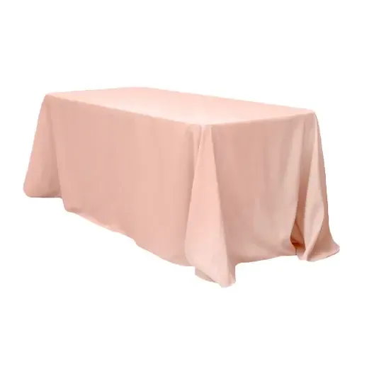Polyester 90"x156" Rectangular Tablecloth- Blush 