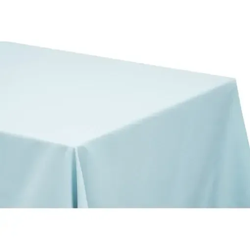 Polyester 90"x132" Rectangular Tablecloth- Baby Blue