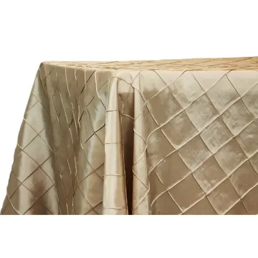 Pintuck 90"x156" Rectangular Tablecloth- Champagne