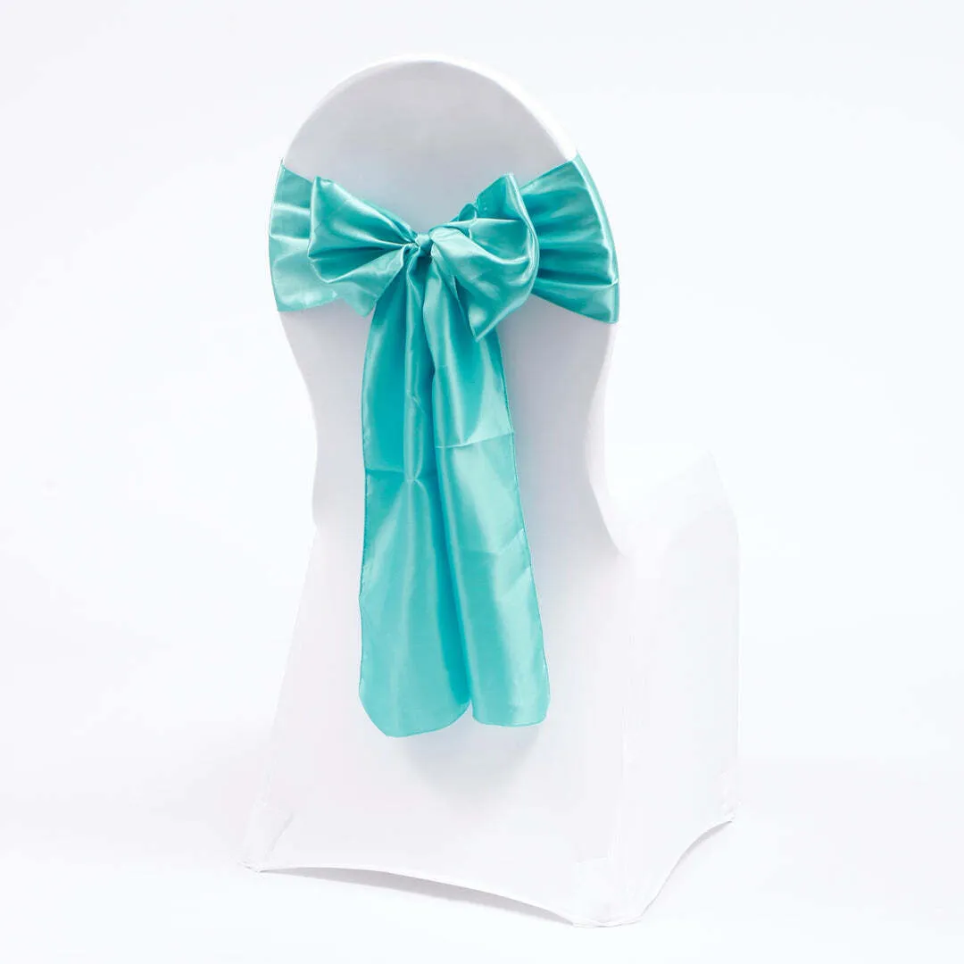 Satin Chair Sash- Turquoise