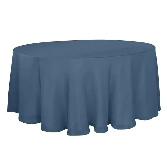 Polyester 120" Round Tablecloth- Light Navy Blue