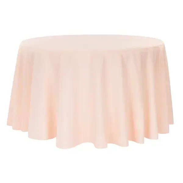 Polyester 120" Round Tablecloth- Blush 