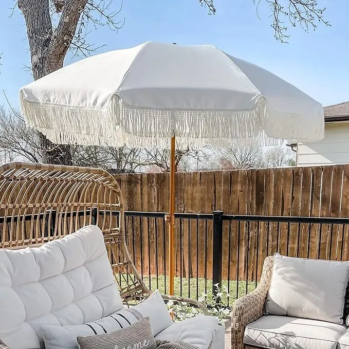 White outside Umbrella with stand  