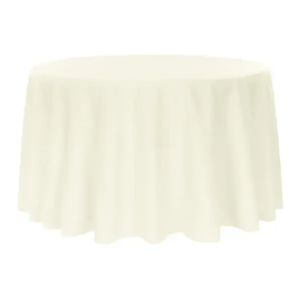 Polyester 120" Round Tablecloth- Off White 