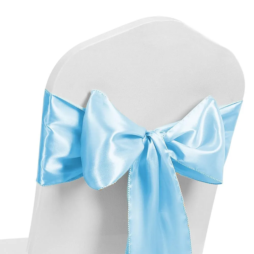 Satin Chair Sash- Baby Blue