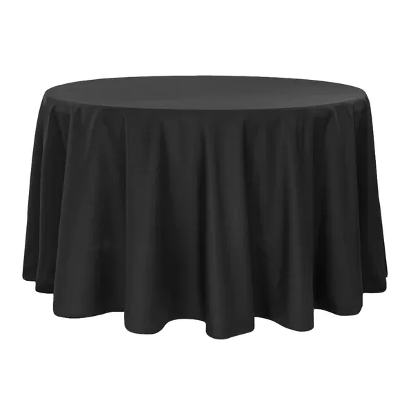 Polyester 120" Round Tablecloth- Black 