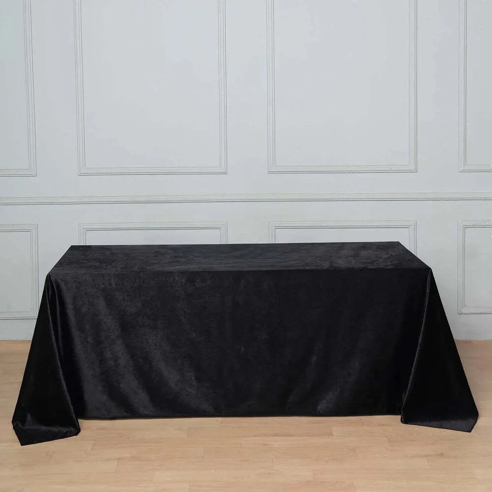 Velet 90"x156" Rectangular Tablecloth- Black