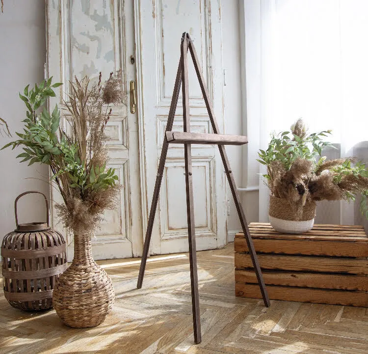 Dark Wood Sign Stand