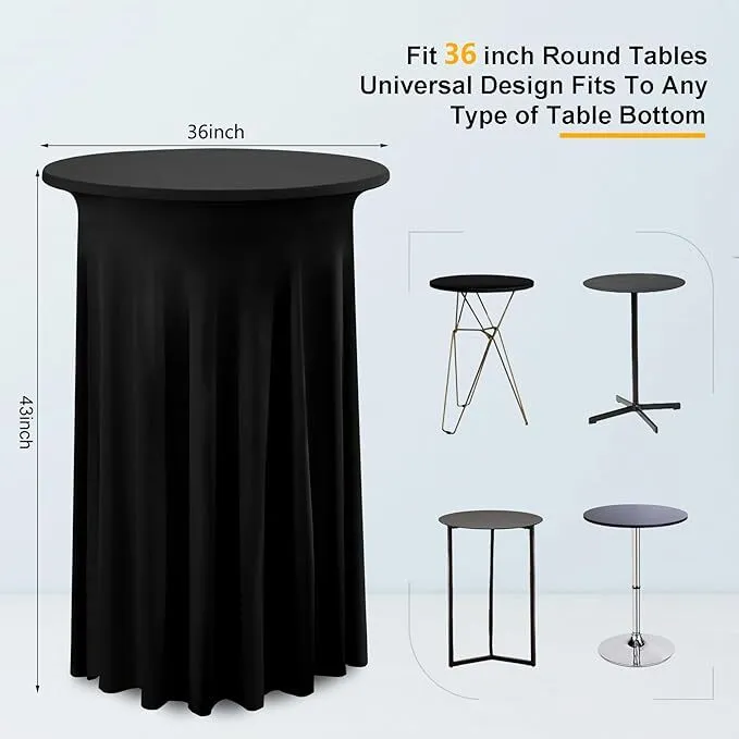 Mesa cocktail 36" - mantel (negro)