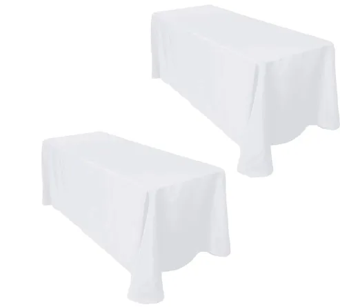 8ft Table Drape- white