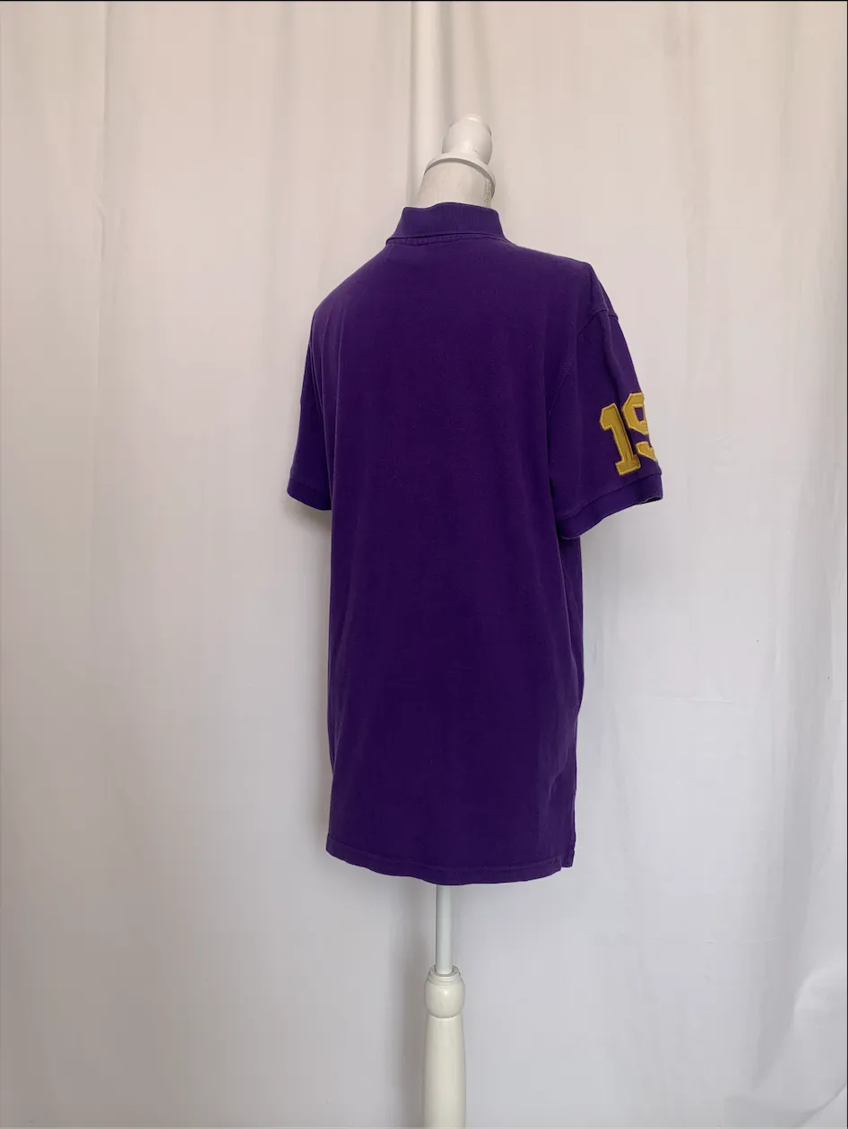 Purple Polo Shirt With Fraternity Emblem and Numbers - BIGBOYHEADGEAR (Medium)