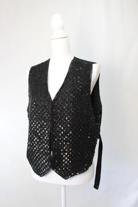 Black Vest - Sequin and Silk ()