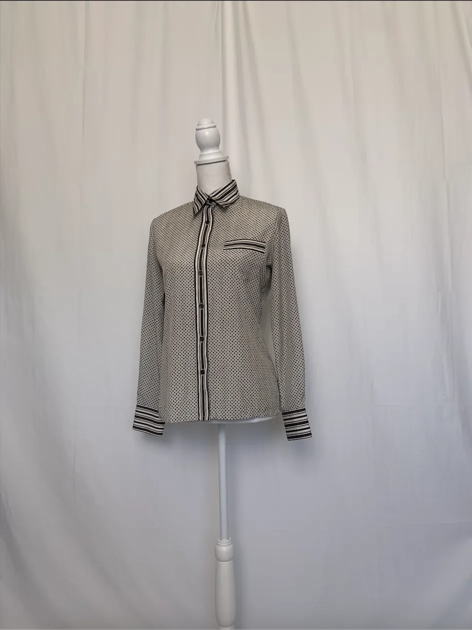 Brown and White Patterned Shirt - Mario Rosella (38)