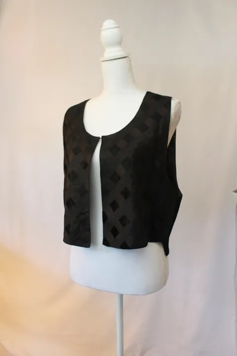 Black and Brown Vest - Diamond Patterned ()