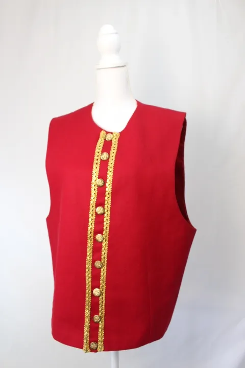 Red Vest - Gold Details and Buttons ()