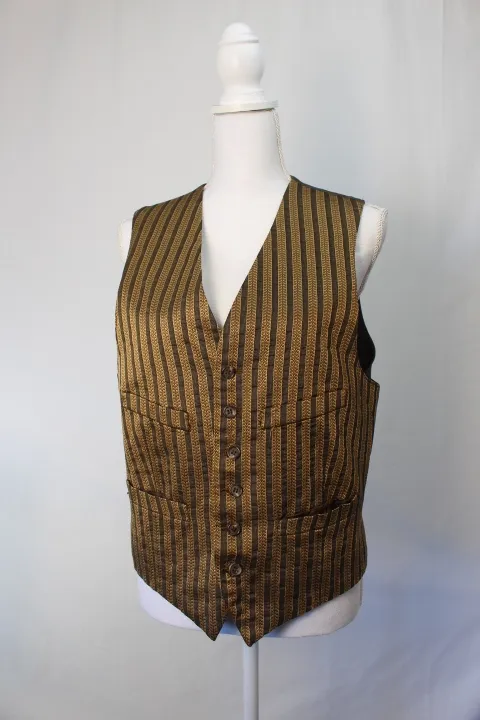 Gold and Brown Striped Vest - Brown Back ()