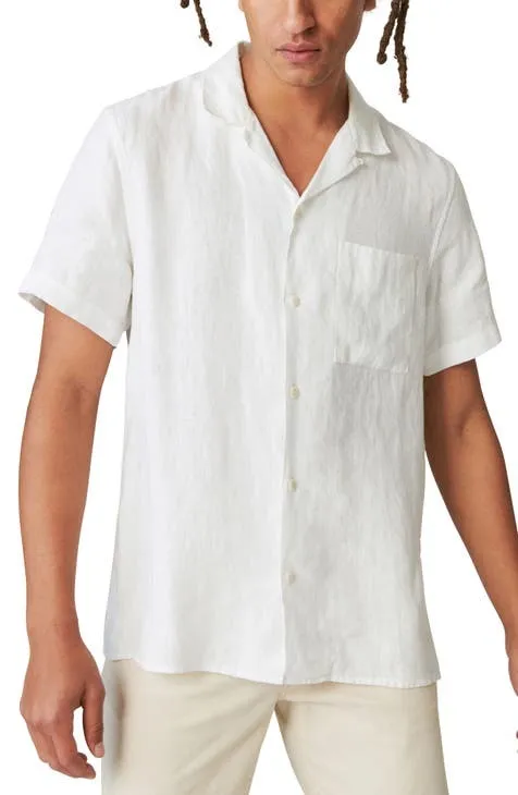 Brown and Cream Plaid Short Sleeve Shirt - Button Down ()