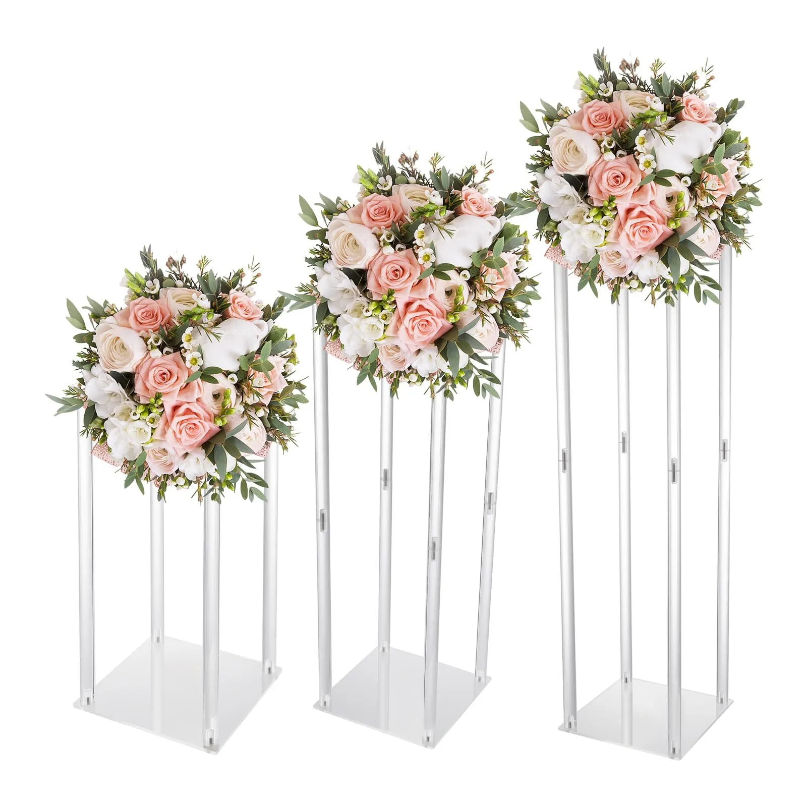 Acrylic Geometric Clear Column Stands
