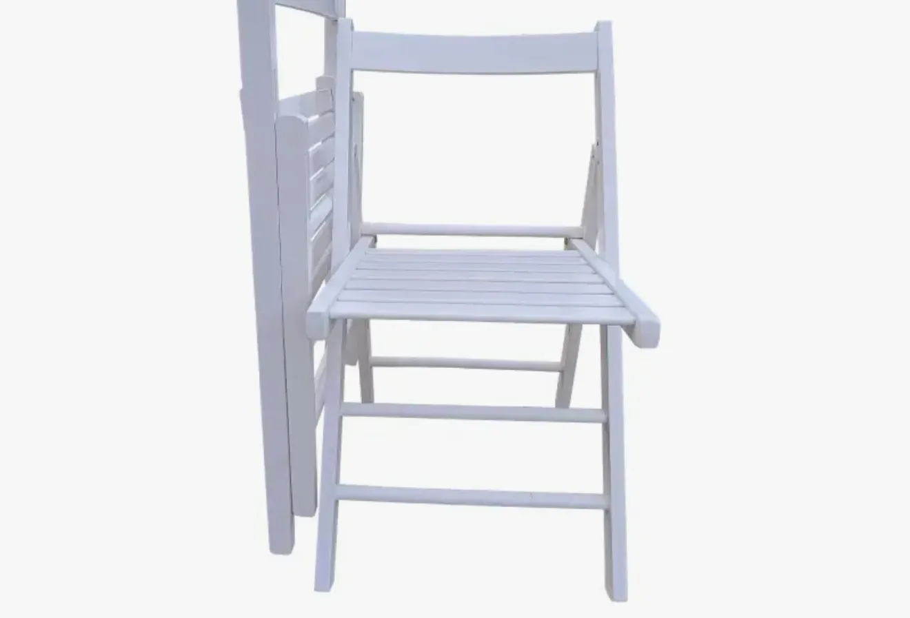 White Slated Garden Chairs 