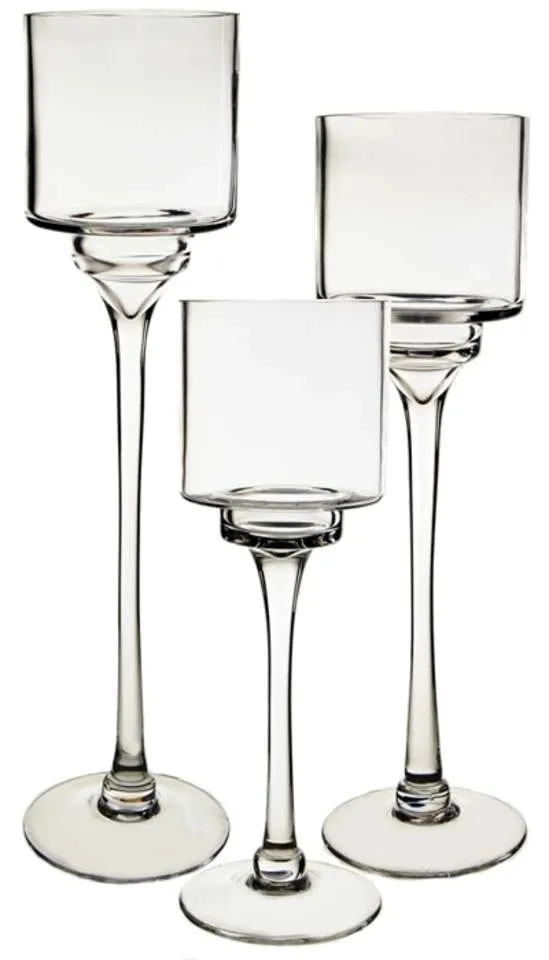 Trio Long Stem Hurricane Vase