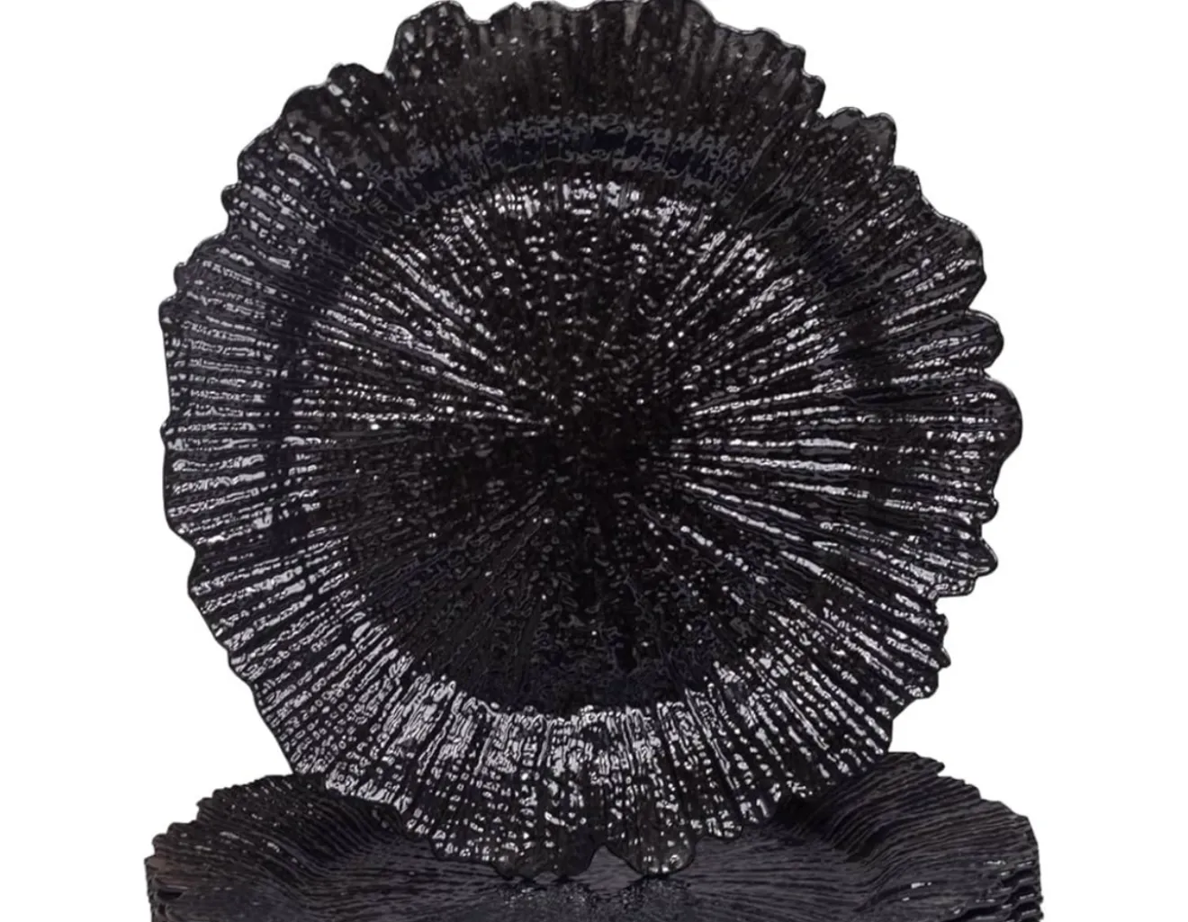 Coral Plastic Charger Plates (Black)