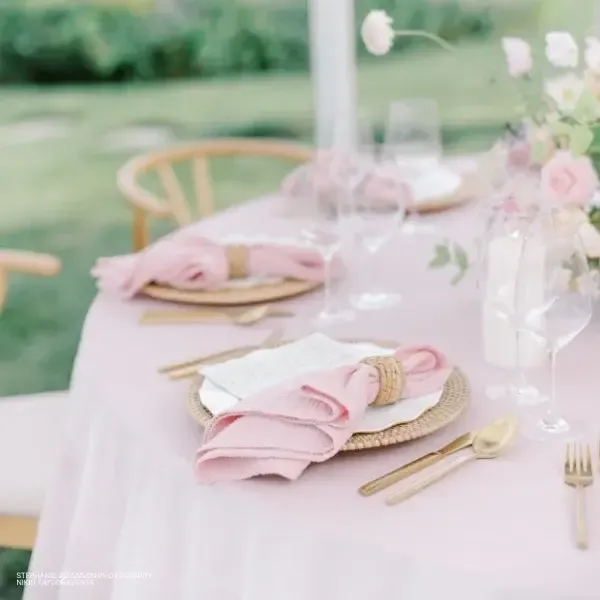 Baby Pink Table Linen - Polyester
