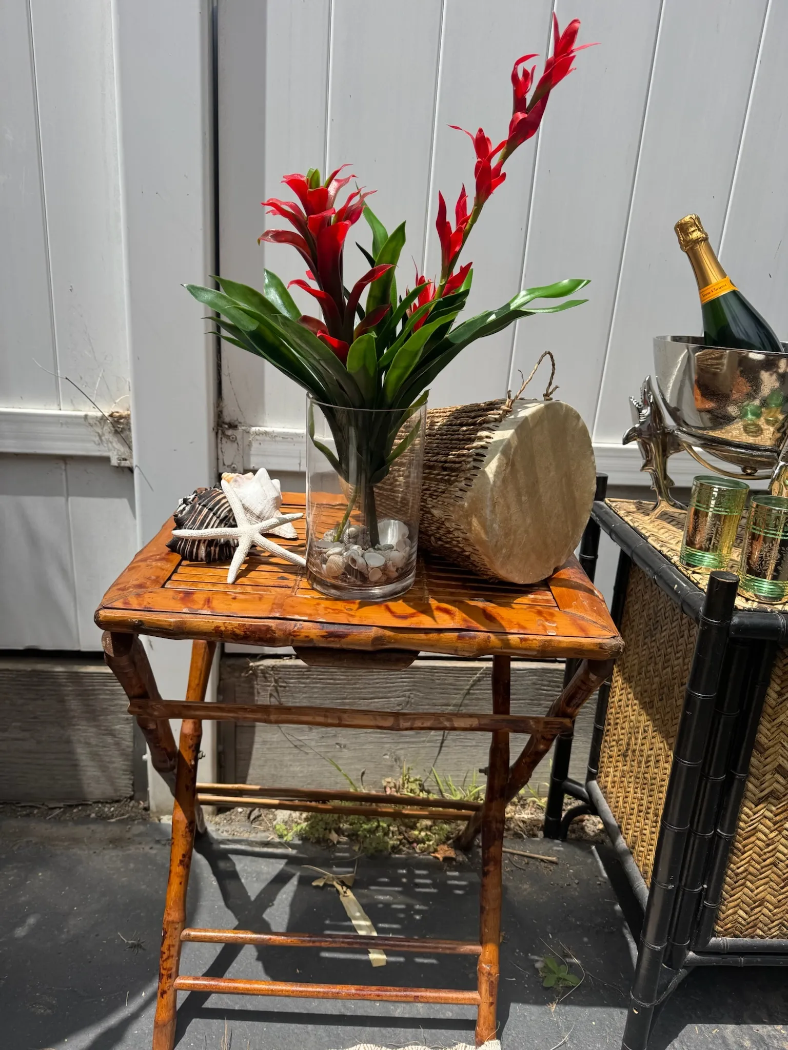 Burnt Bamboo Side Table