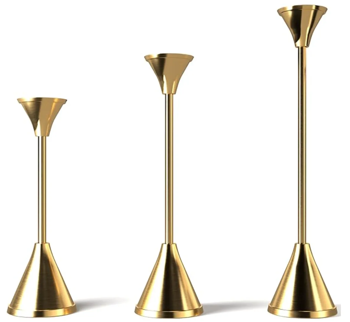 Gold 3 sizes Wide Bell Candle Holder