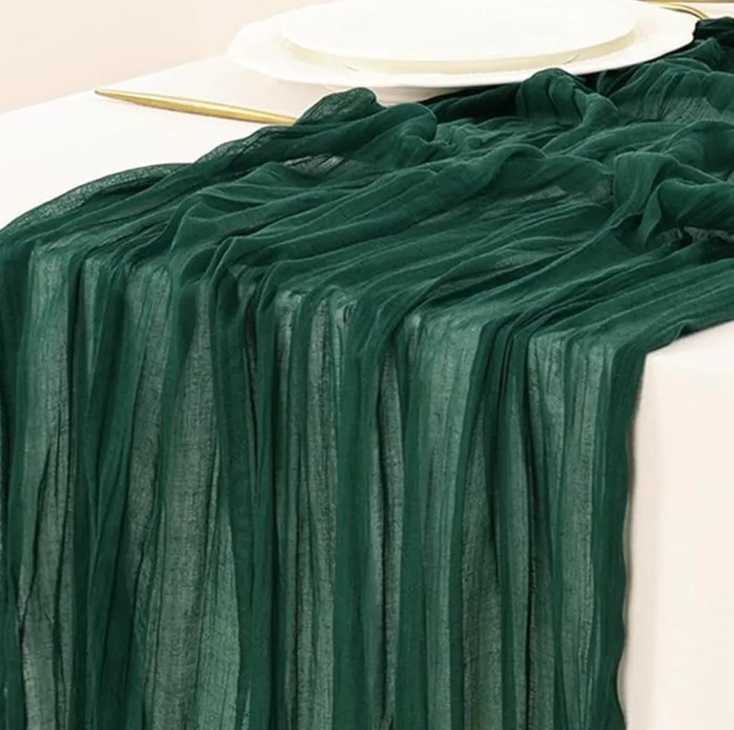 Emerald Green Sheer Table Runner