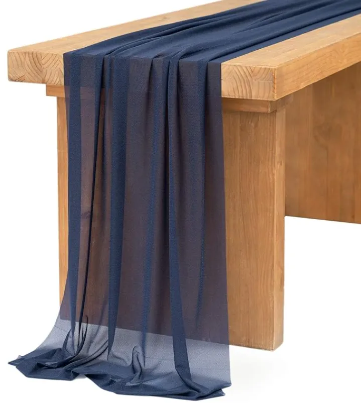 Navy Sheer Table Runner