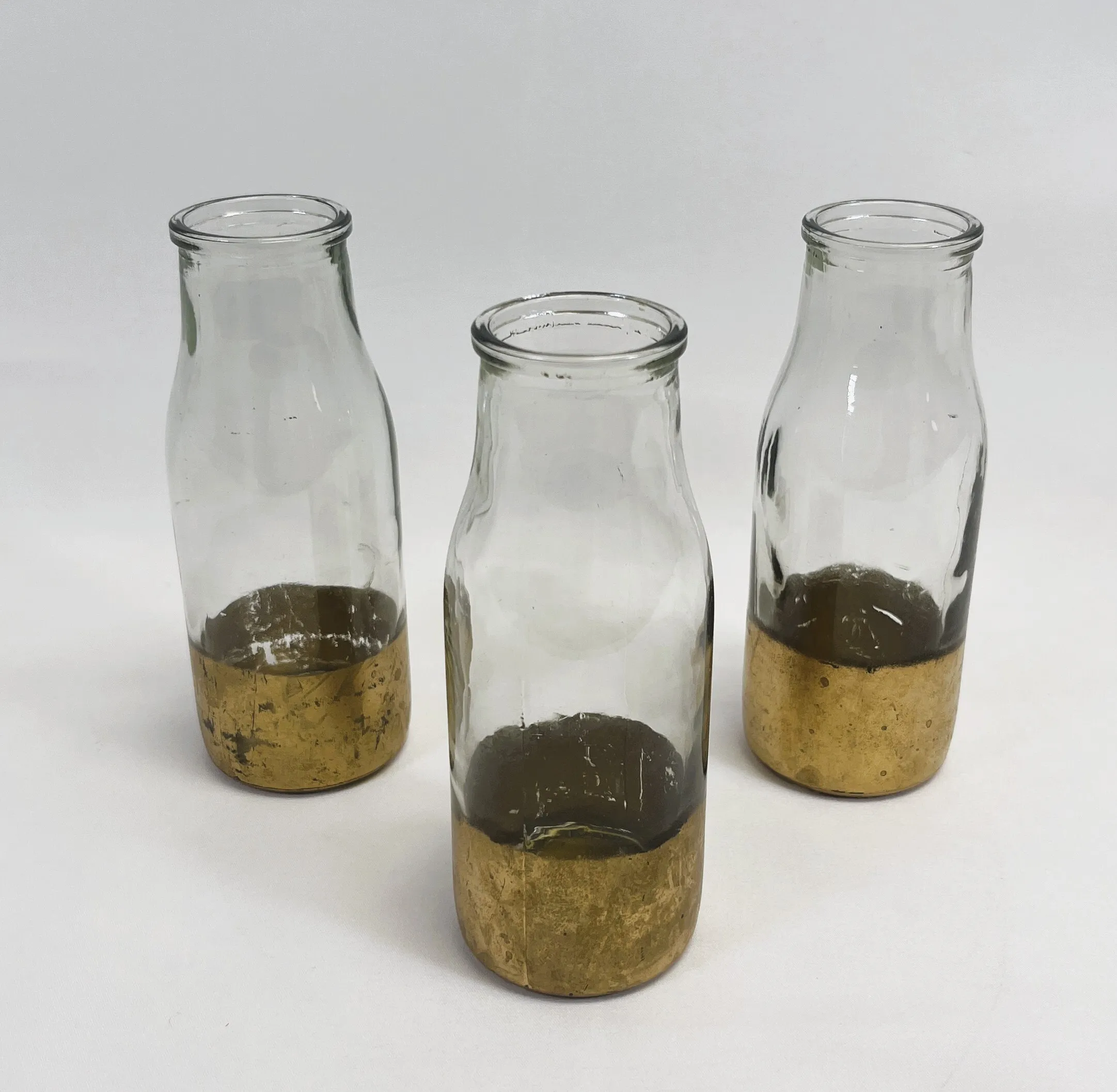 Gold and Clear Bud Vases 