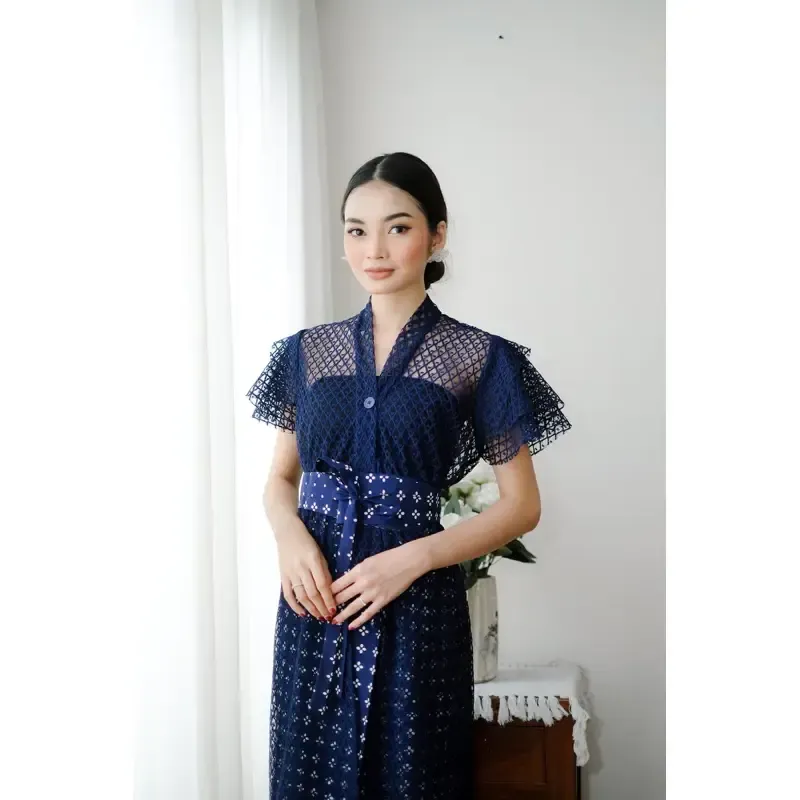 RD-0276 - Riskavebrie - Mahesvari Lace Set in Navy