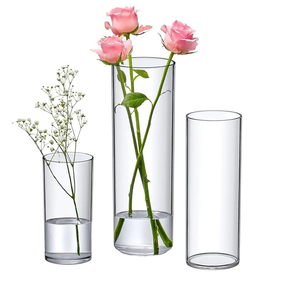 3pc Acrylic Vase Set