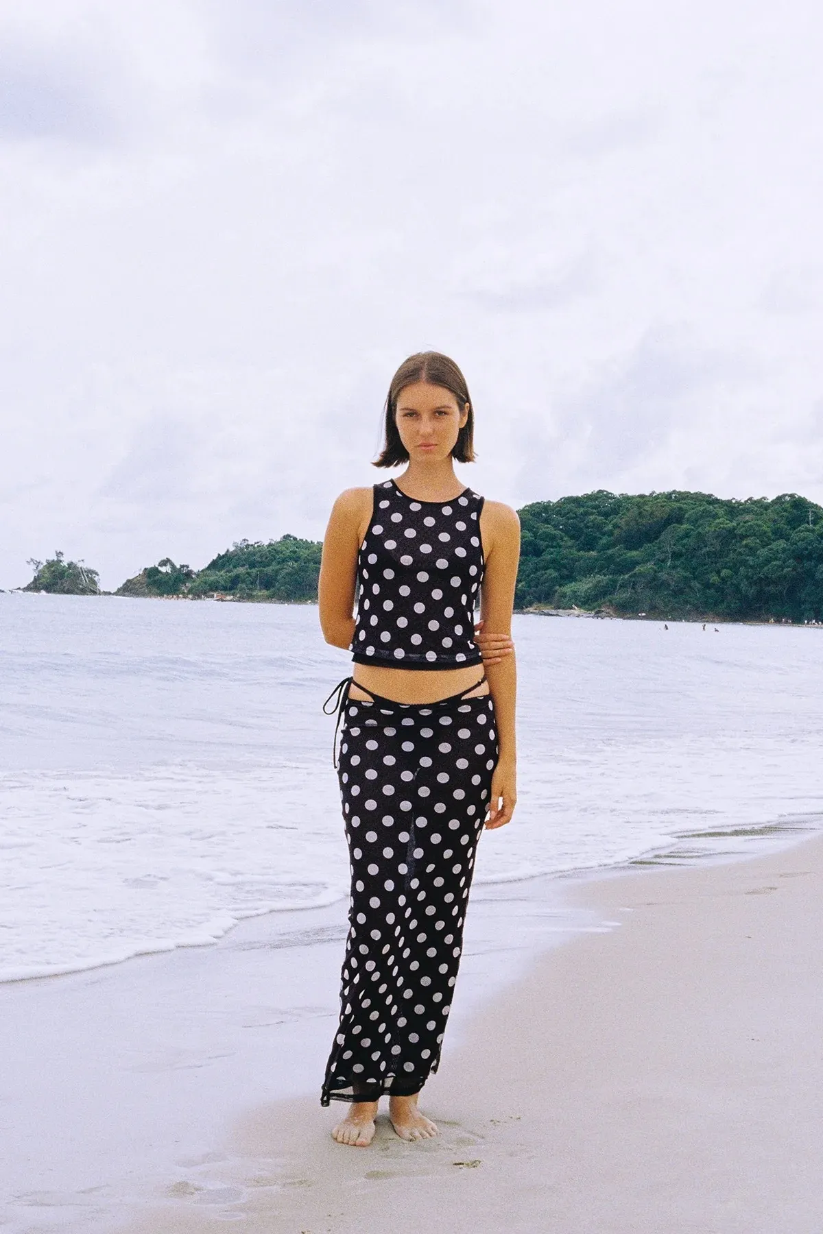 Polka Sheer Skirt and Tank Set