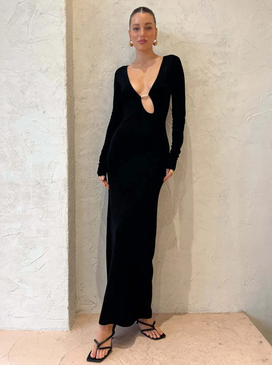 Kinetic Beaded Long Sleeve Maxi