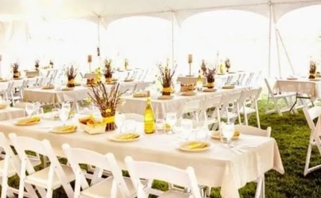 Premium tent table chair and chair package