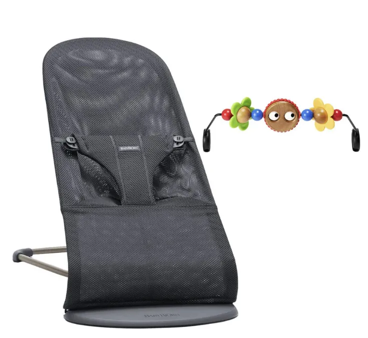 Baby Bjorn Bouncer black mesh with toy bar Baby Borrow