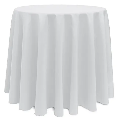 White Poly Linen - 120" Round