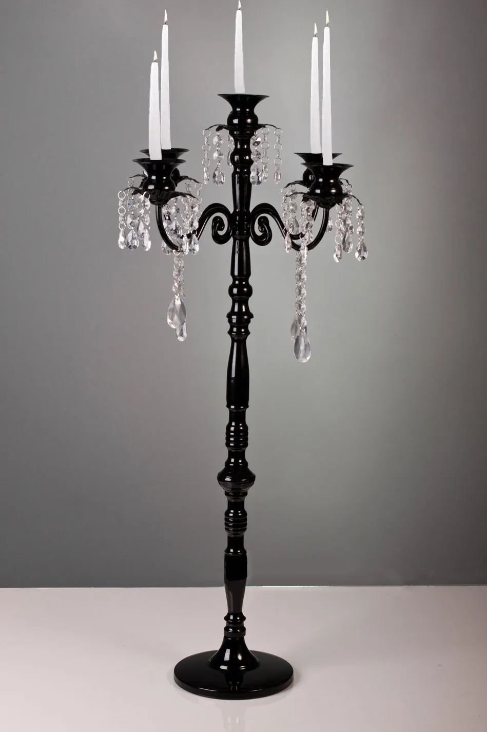 Black Candelabra w/ Crystals 32"x 16"