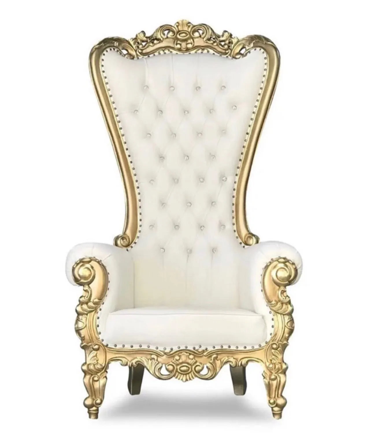 WHITE THRONE WITH GOLD TRIM